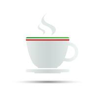 einfach Vektor Kaffee Symbol mit Italienisch Flagge isoliert auf Weiß Hintergrund