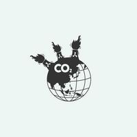 co2 utsläpp logotyp vektor