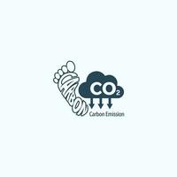 co2 utsläpp logotyp vektor