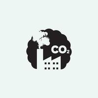 co2 utsläpp logotyp vektor