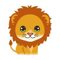 vektor tecknad serie illustration med söt lejon