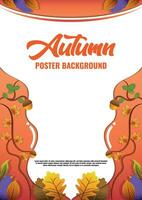 Poster Vorlage Vektor Blätter zum Herbst Jahreszeiten v3