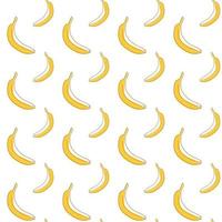 sömlös vektormönster av gula bananer i stil med konturteckningar vektor