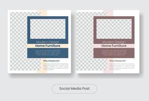 inredningsdesign sociala medier post banner uppsättning mall vektor