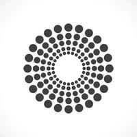 svart abstrakt vektor cirkel ram halvton prickar logo emblem design. rund kant ikon med cirkel prickar textur. vektor illustration eps 10