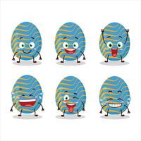 Karikatur Charakter von Licht Blau Ostern Ei mit Lächeln Ausdruck vektor
