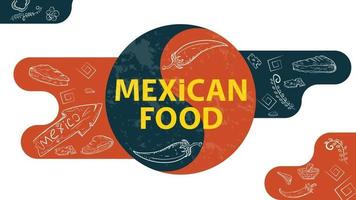 Illustrationsskizze für Design-Balance-Schild mit der Aufschrift mexikanisches Essen Peperoni-Straßenschild-Richtungsanzeiger Taco-Tortillas vektor