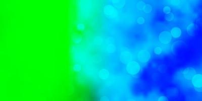 hellblaues, grünes Vektorlayout mit Kreisformen. abstraktes dekoratives Design im Farbverlaufsstil mit Blasen. Muster für Tapeten, Vorhänge. vektor