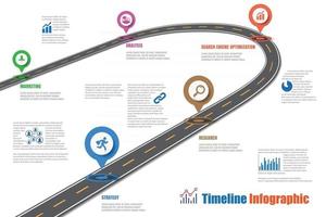 Business-Roadmap-Timeline-Infografik-Symbole für abstrakte Hintergrundvorlage Meilensteinelement modernes Diagramm Prozesstechnologie digitale Marketingdaten Präsentation Diagramm Vektor-Illustration vektor