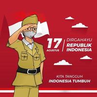 dirgahayu indonesiens självständighetsdag 17 augusti vektor