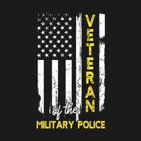 komisch Militär- Polizei Veteran amerikanisch Flagge Geschenk T-Shirt vektor