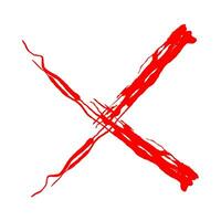 röd korsa mark borsta röd x mark x tecken hand dragen ikon vektor
