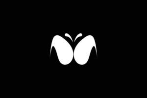 minimal grymt bra kreativ trendig professionell fjäril logotyp design mall på svart bakgrund 1 vektor