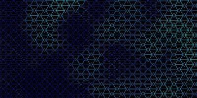 mörkblå vektor bakgrund med linjer, trianglar. lysande abstrakt illustration med färgglada trianglar. mall för bakgrundsbilder.