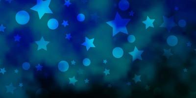 ljusblå vektormall med cirklar, stjärnor. abstrakt design i lutningsstil med bubblor, stjärnor. mönster för trendigt tyg, tapeter. vektor