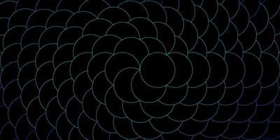 dunkelblaue Vektorvorlage mit Kreisen. abstrakte Illustration des Funkelns mit bunten Tropfen. neue Vorlage für Ihr Markenbuch. vektor