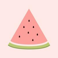 kostenlos kawaii süß Scheibe von Wassermelone Vektor Kunst Illustration im eben Design