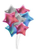 Gruppe von farbigen glänzenden Heliumballons isoliert auf weißem Hintergrund. Vektor-Illustration vektor