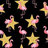 niedliche Retro nahtlose Flamingo Muster Hintergrund Vektor-Illustration vektor