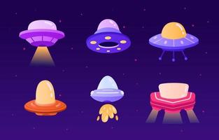 Weltraum-UFO-Icon-Set vektor