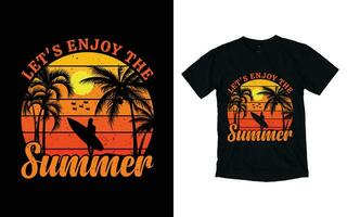 Sommer- T-Shirt Design, Sommer- t Hemd Vorlage vektor