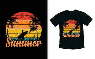 Sommer- T-Shirt Design, Sommer- t Hemd Vorlage vektor