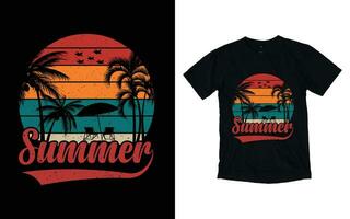 Sommer- T-Shirt Design, Sommer- t Hemd Vorlage vektor