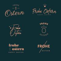 Frohe Ostern Typografi Pack vektor