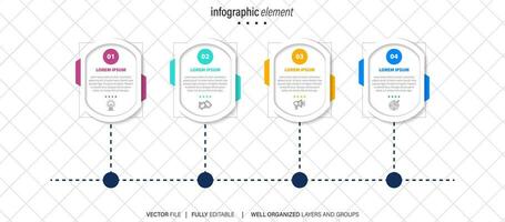 Infografik Design Vorlage. Zeitleiste Konzept mit 4 Schritte vektor