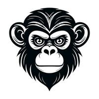 Affe Vektor Logo einfach realistisch Natur Primas Afrika Gorilla Krallenaffen Schimpanse Kunst Zeichnung Illustration wild Tier