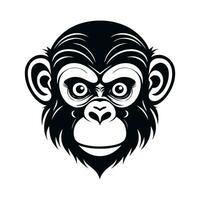 Affe Vektor Logo einfach realistisch Natur Primas Afrika Gorilla Krallenaffen Schimpanse Kunst Zeichnung Illustration wild Tier