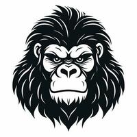 apa vektor logotyp enkel realistisk natur primat afrika gorilla marmoset schimpans konst teckning illustration vild djur-