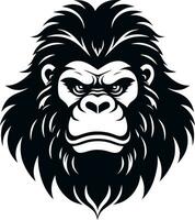 Affe Vektor Logo einfach realistisch Natur Primas Afrika Gorilla Krallenaffen Schimpanse Kunst Zeichnung Illustration wild Tier 1