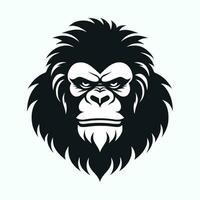 Affe Vektor Logo einfach realistisch Natur Primas Afrika Gorilla Krallenaffen Schimpanse Kunst Zeichnung Illustration wild Tier