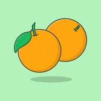 Orange Obst Karikatur Vektor Illustration. frisch Orange Obst eben Symbol Umriss. Orange Obst