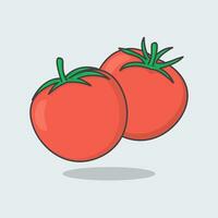 Tomate Karikatur Vektor Illustration. frisch Tomate eben Symbol Umriss. Tomate