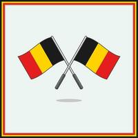 Flagge von Belgien Karikatur Vektor Illustration. Belgien Flagge eben Symbol Gliederung