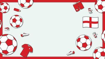 Fußball Hintergrund Design Vorlage. Fußball Karikatur Vektor Illustration. Sport im England