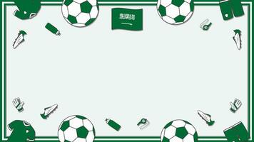 fotboll bakgrund design mall. fotboll tecknad serie vektor illustration. mästerskap i saudi arabien