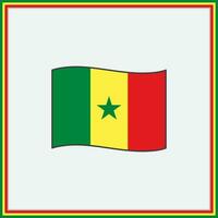 senegal flagga tecknad serie vektor illustration. flagga av senegal platt ikon översikt. nationell senegal flagga