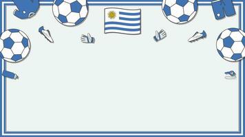 fotboll bakgrund design mall. fotboll tecknad serie vektor illustration. konkurrens i uruguay