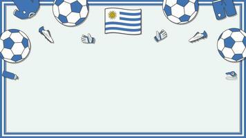 Fußball Hintergrund Design Vorlage. Fußball Karikatur Vektor Illustration. Wettbewerb im Uruguay