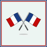 flagga av Frankrike tecknad serie vektor illustration. Frankrike flagga platt ikon översikt