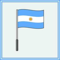 Argentinien Flagge Karikatur Vektor Illustration. Flagge von Argentinien eben Symbol Gliederung