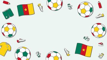Fußball Hintergrund Design Vorlage. Fußball Karikatur Vektor Illustration. Turnier im Kamerun