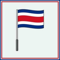 Costa Rica Flagge Karikatur Vektor Illustration. Flagge von Costa Rica eben Symbol Gliederung