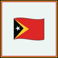 öst timor flagga tecknad serie vektor illustration. flagga av öst timor platt ikon översikt. nationell öst timor flagga