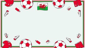 fotboll bakgrund design mall. fotboll tecknad serie vektor illustration. mästerskap i wales