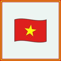 vietnam flagga tecknad serie vektor illustration. flagga av vietnam platt ikon översikt. nationell vietnam flagga