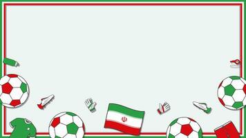 fotboll bakgrund design mall. fotboll tecknad serie vektor illustration. fotboll i iran